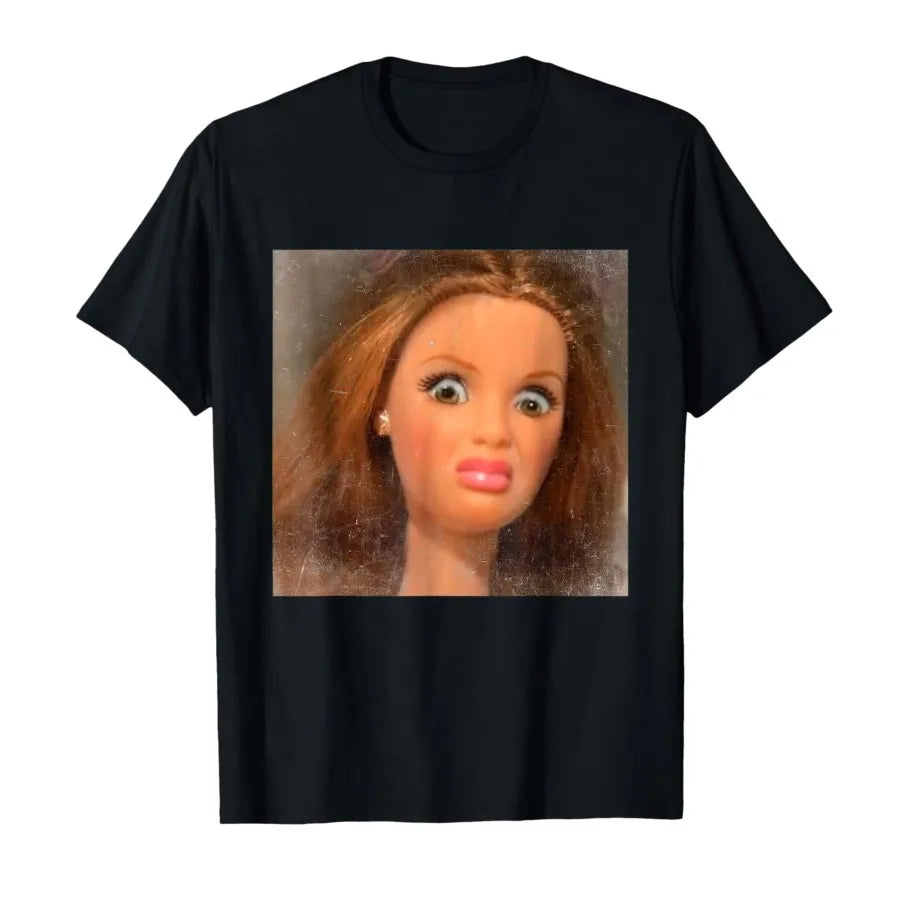 Funny Disgusting Doll Face Meme T-shirt For  Women T Shirts Short Sleeve Tops  Tee