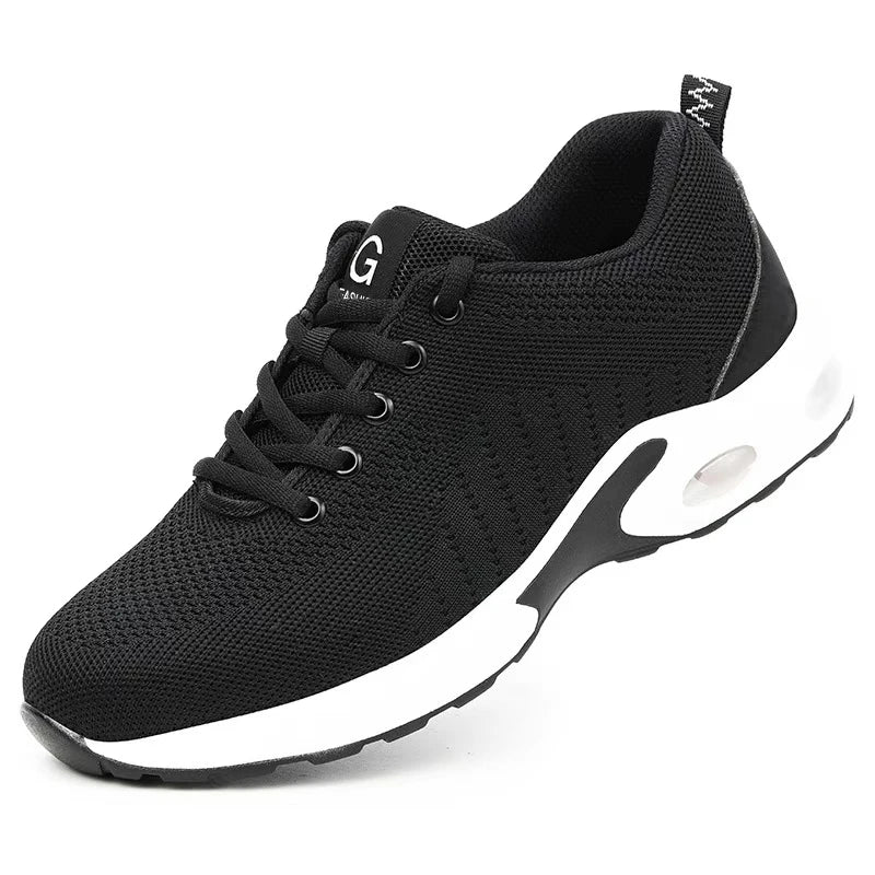 Summer Air Cushion Work Safety Shoes For Men Breathable Work Sneakers Steel Toe Shoes Anti-puncture Safety Protective Shoes