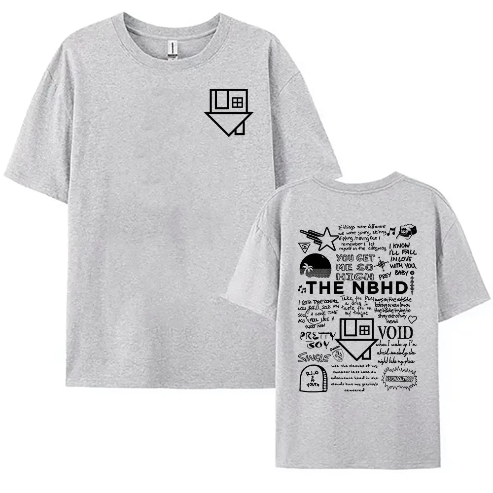 The  NBHD Band Printing T-shirt Cotton High Quality Women/Men Tshirts Ropa Mujer Street Y2K Casual Short Sleeve Tee-shirt Male