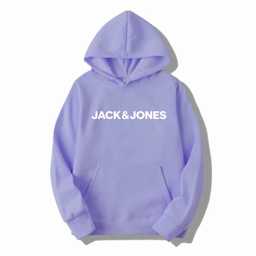 Jack & Jones Men's and Women's Hooded Sweatshirts, Fashionable Loose and Casual, Comfortable Printed Sportswear, Streetwear