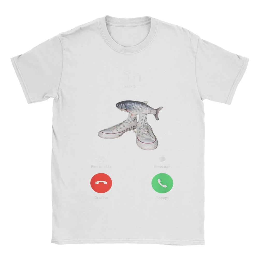 Fih Meme Fish Calling Shirt Misspelled Fih Is Calling T-Shirt Men Women Crew Neck Pure Cotton T Shirt Short Sleeve Tee Shirt