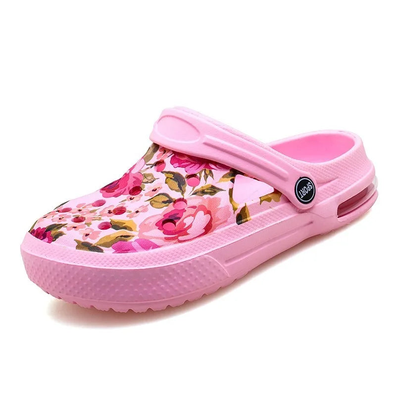 2006 Women's Ethnic Shoes Clogs Soft Sole Two-way Wear for Beach Mules and Pool Women Garden Slides Indoor Nursing Clogs Sandals