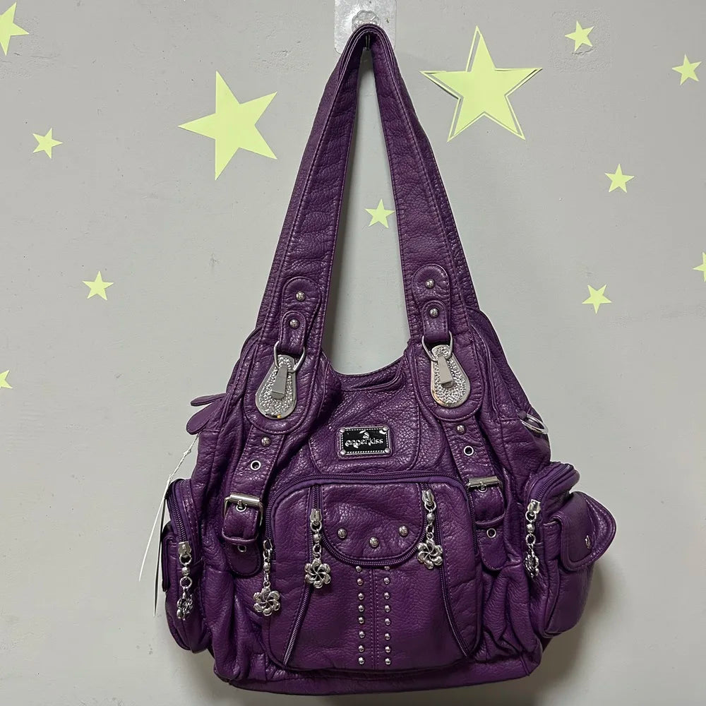 Angel kiss Bag Women Fashion Handbags Women Shoulder Bags PU Leather Handbag Female Satchel Shoulder Purse Bag bolsa feminina