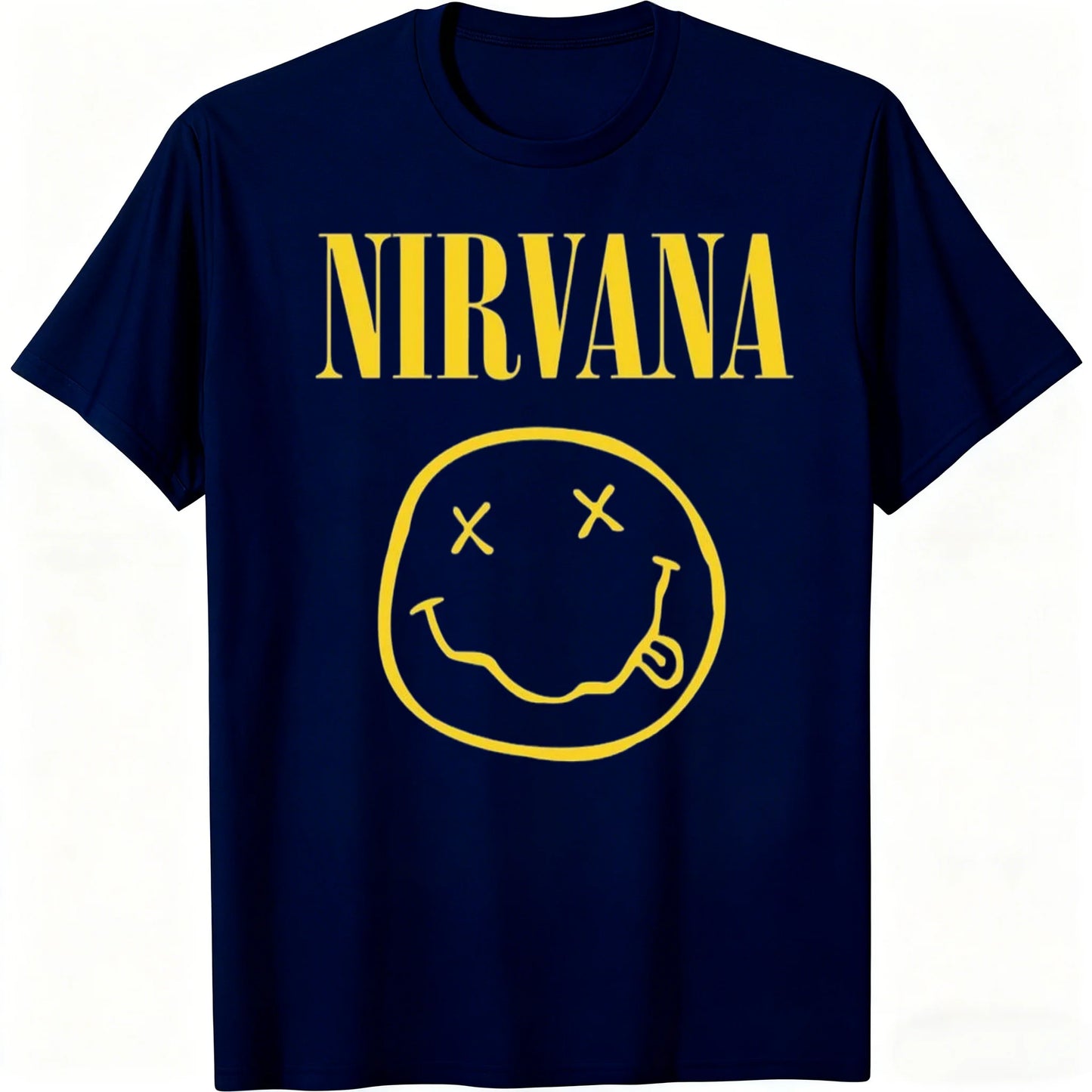 New Nirvana rock band men's 100%cotton T-shirt hip-hop style Men's and Women's oversized Y2K Tee Casual Loose Outdoor Street