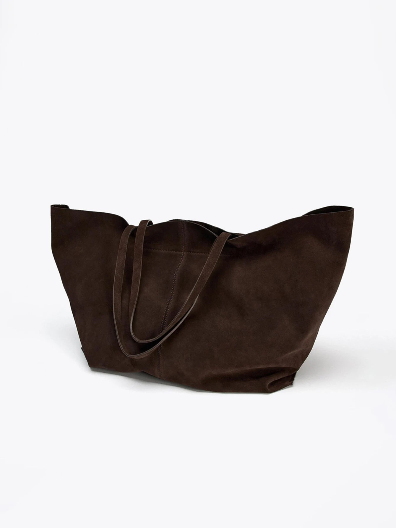 Ladies' single-shoulder bag, cowhide handbag, super large capacity shopping bag, solid-color single-shoulder tote bag, a gift fo