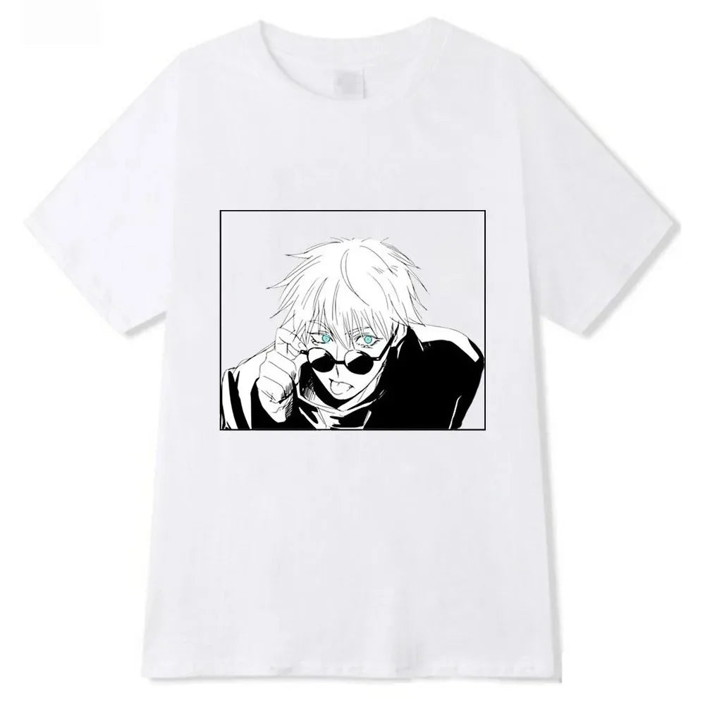 Goth Clothes Gojo Graphic Tshirt Anime Jujutsu Kaisen Funny Summer T-shirt for Women Japanese T Shirts Cartoon Woman Tshirts