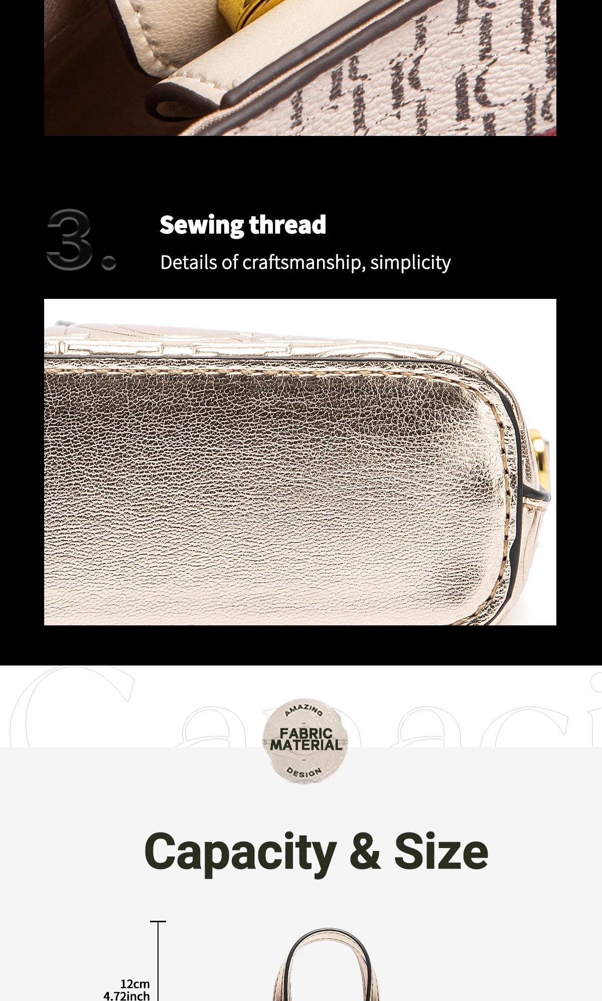 CHCH Women's Phone Bag 2025 New Black Simple Texture Women's Crossbody Bag Wallet