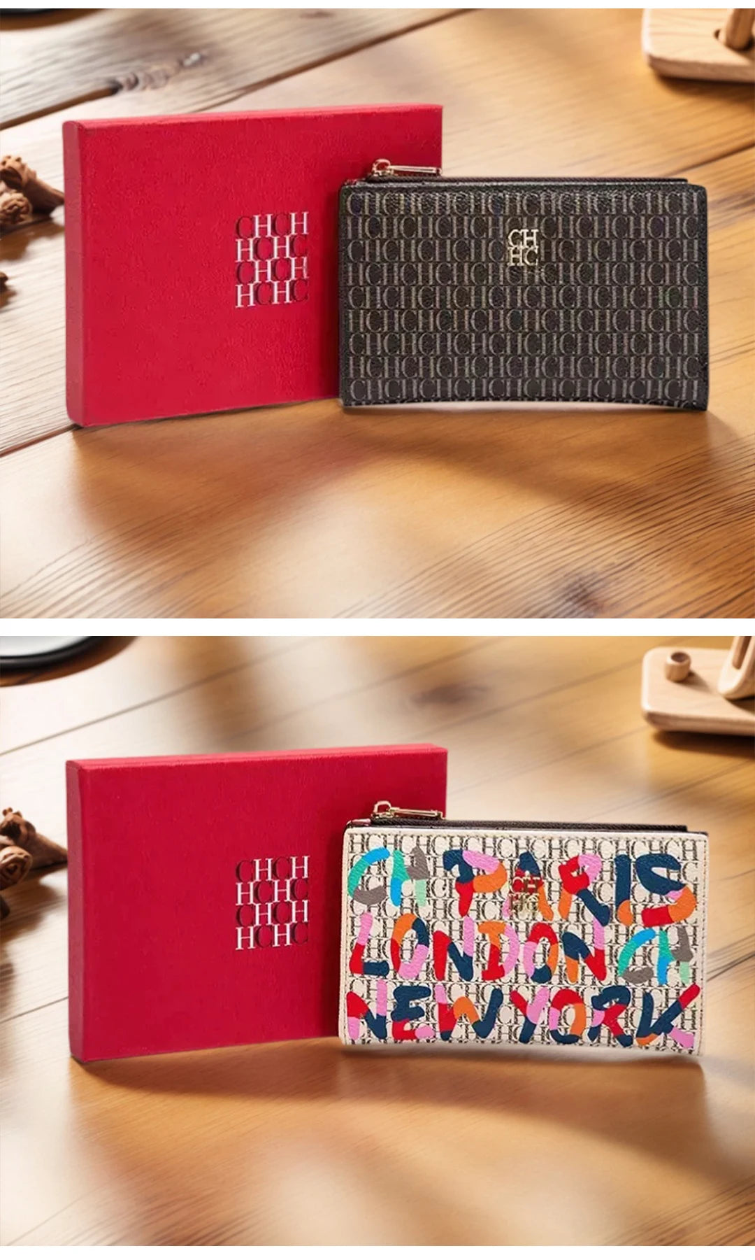 CH Exquisite Compact Portable High-quality Wallet With A High-end Feel Light Luxury Women's Cartoon Pattern Printed Wallet