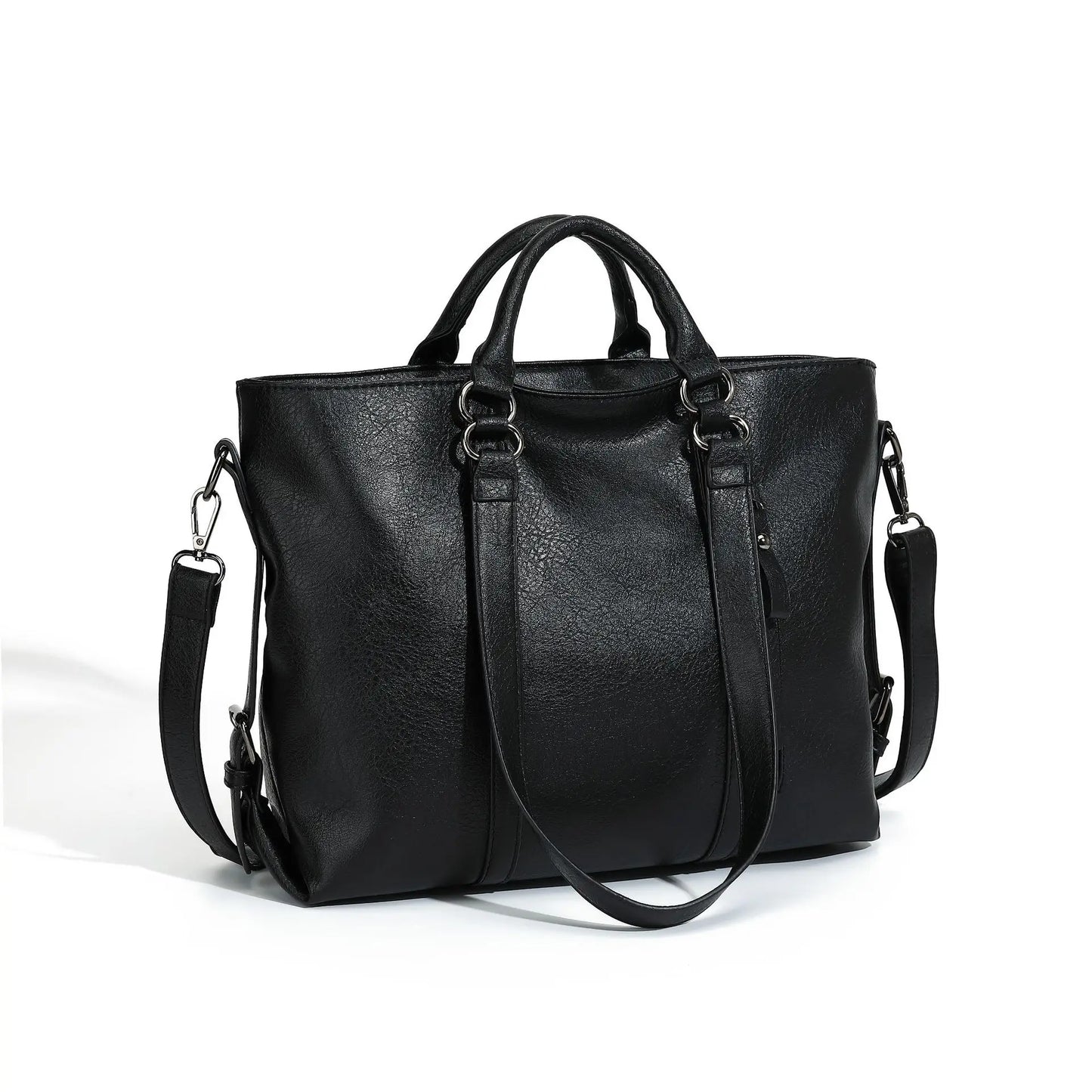 Retro Soft Leather Tote Handbag for Women, One Shoulder, Crossbody, Multi Pocket Divider, Briefcase, Adjustable Shoulder Straps