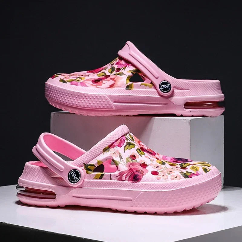 2006 Women's Ethnic Shoes Clogs Soft Sole Two-way Wear for Beach Mules and Pool Women Garden Slides Indoor Nursing Clogs Sandals