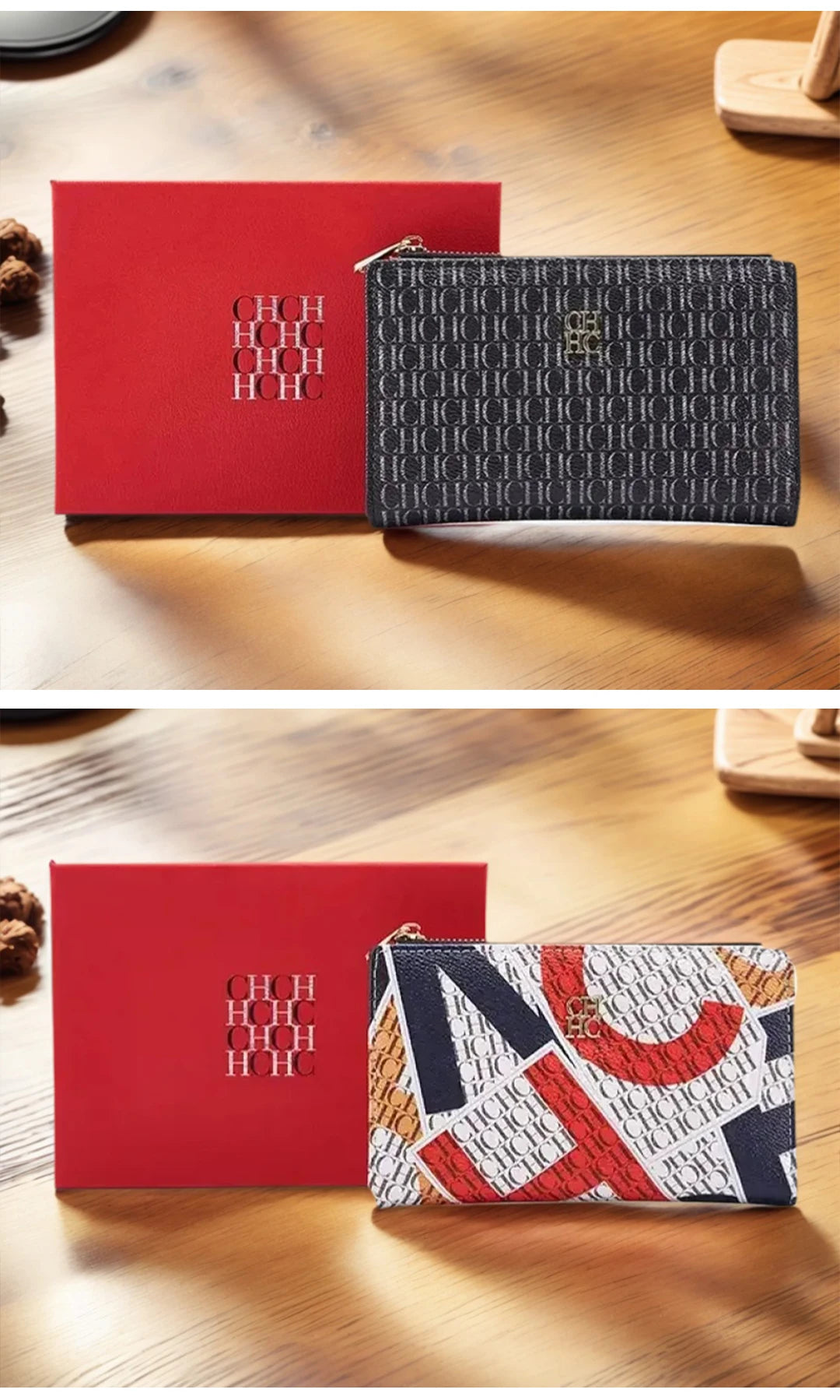 CH Exquisite Compact Portable High-quality Wallet With A High-end Feel Light Luxury Women's Cartoon Pattern Printed Wallet