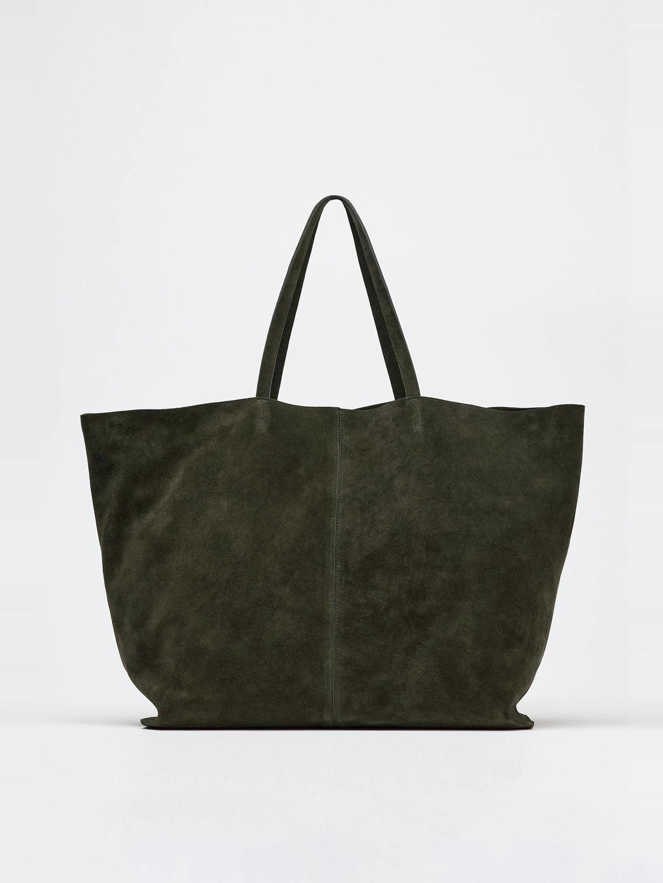 Ladies' single-shoulder bag, cowhide handbag, super large capacity shopping bag, solid-color single-shoulder tote bag, a gift fo