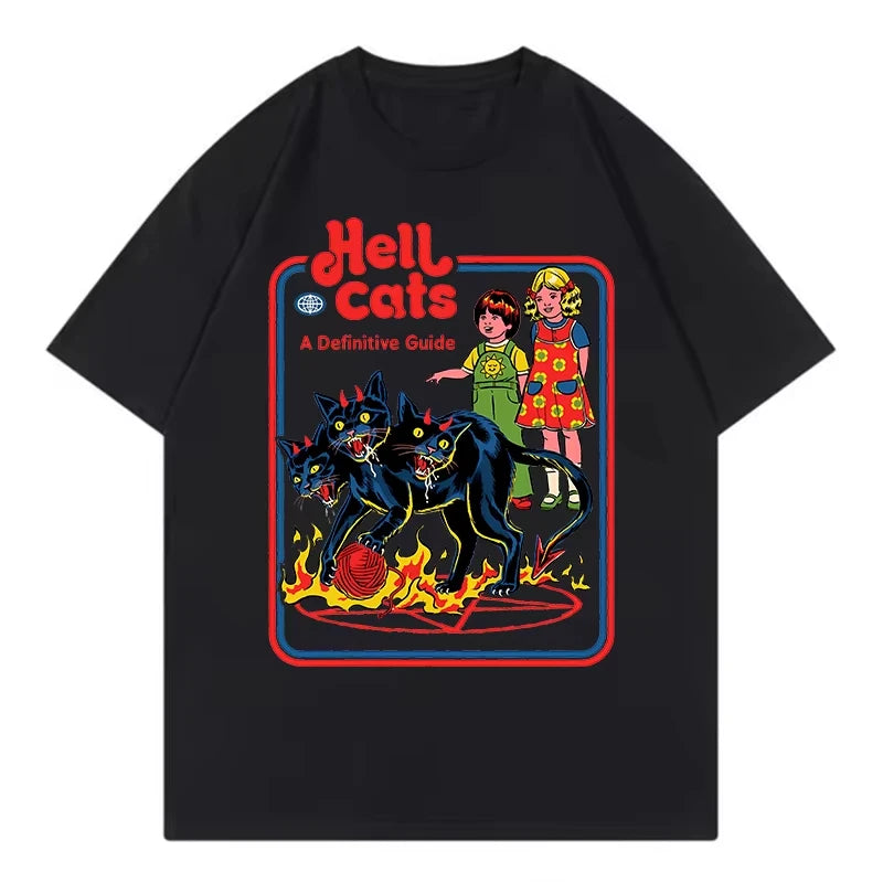 Let's Sacrifice Toby Horror Satanist Graphic Tops Unique Creative Cartoon Streetwear Unisex Scary Short-sleev Tee Ropa Hombre