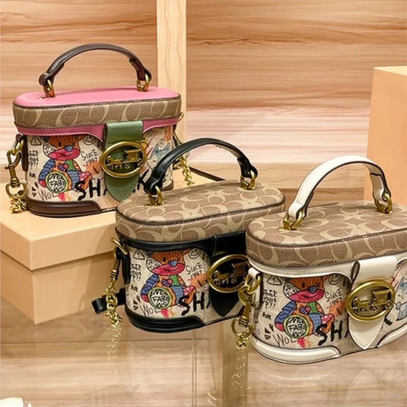 Ladies' handbag, high-end chain bag, women's 2025 new retro carriage bag, hand-held crossbody cylindrical bag, water bucket bag