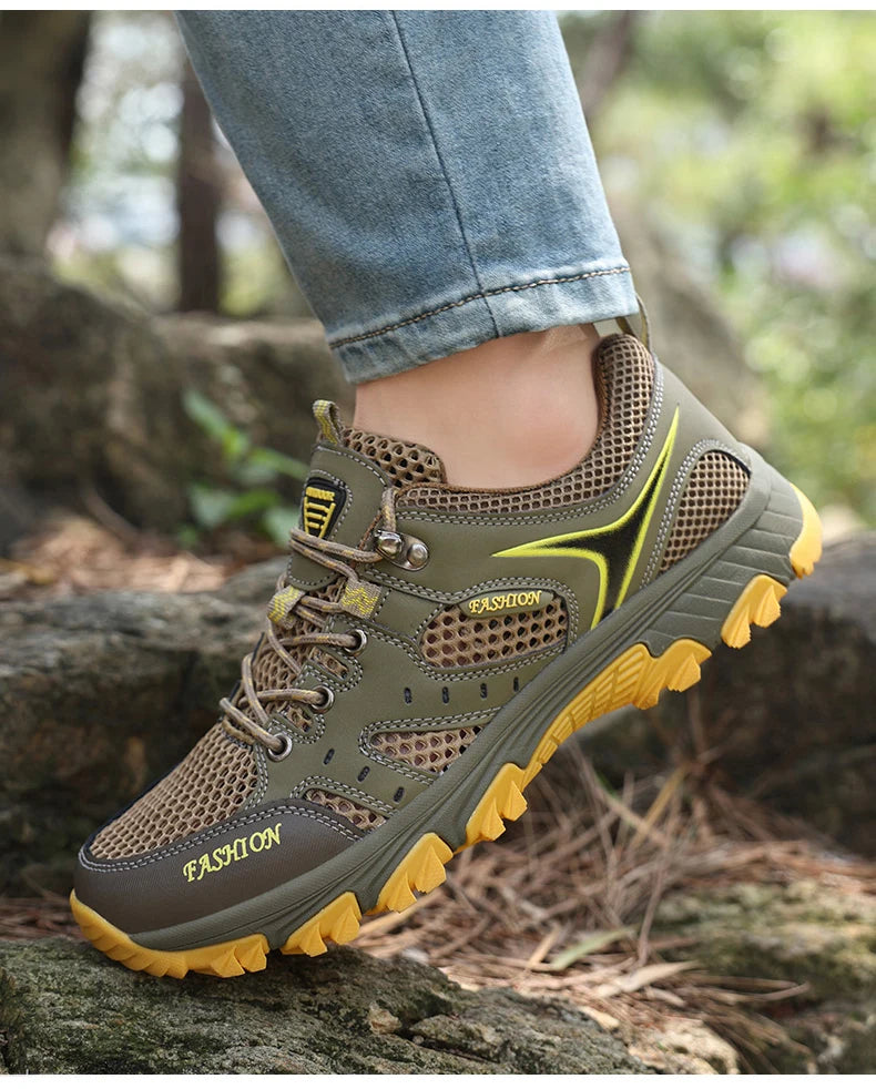 Men's Shoes Mesh Summer Non-slip Platform Soled Outdoor Hiking Shoes