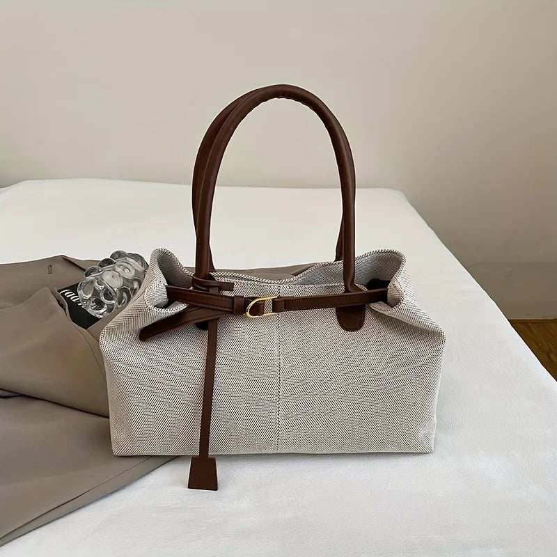 Retro Large Capacity Shoulder Tote Bag for Women Durable Material Travel Commuter Handbag Suitable for Fitness Swimming Shopping