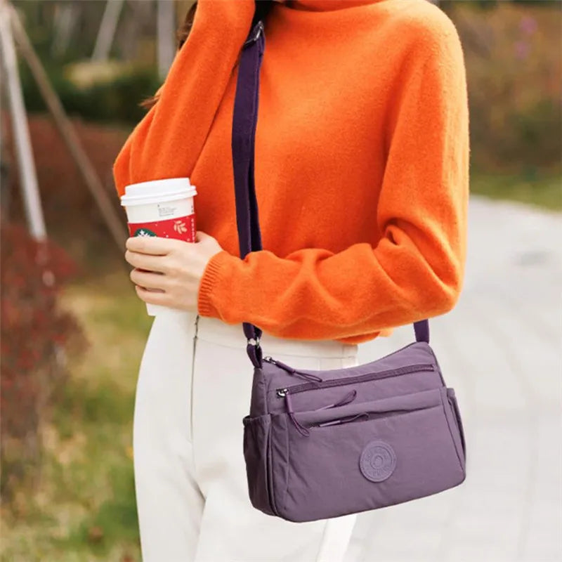 Multi-Layer Casual Crossbody Bag for Women, Solid Color Multi-Pocket, Versatile for Commuting, Travel, Shopping, Mother'S Gift