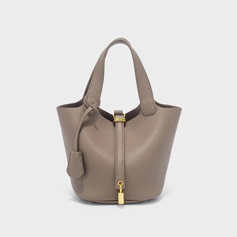 Classic Vegetable BasketpuWomen's Handbag Simple Bucket Bag Mother Bag Fashion Versatile Women's Bag Cross-border