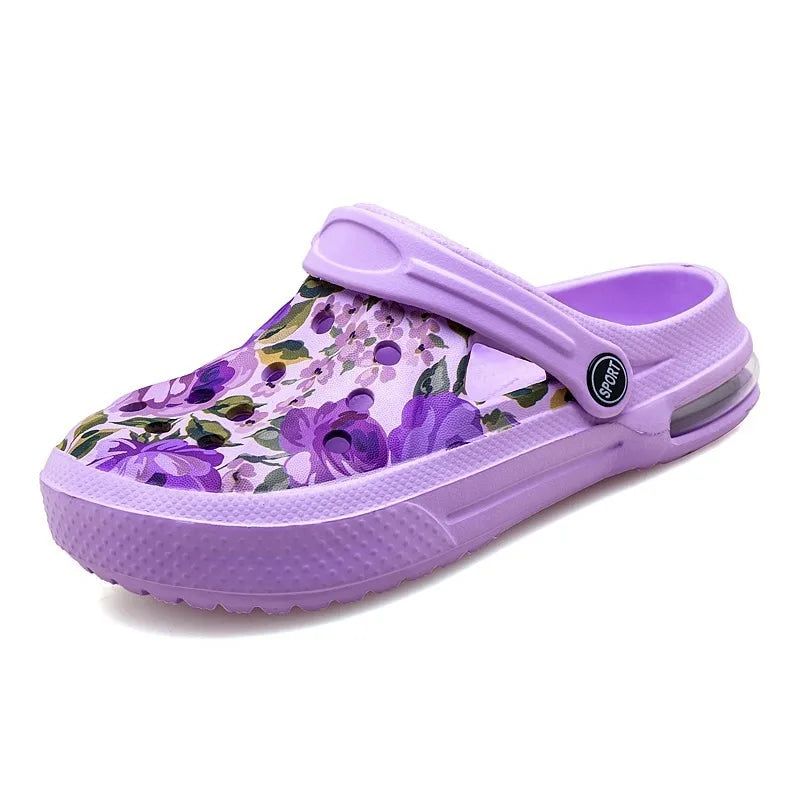 2006 Women's Ethnic Shoes Clogs Soft Sole Two-way Wear for Beach Mules and Pool Women Garden Slides Indoor Nursing Clogs Sandals