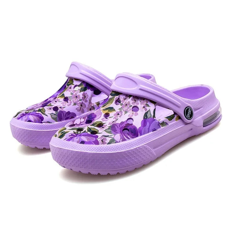 2006 Women's Ethnic Shoes Clogs Soft Sole Two-way Wear for Beach Mules and Pool Women Garden Slides Indoor Nursing Clogs Sandals
