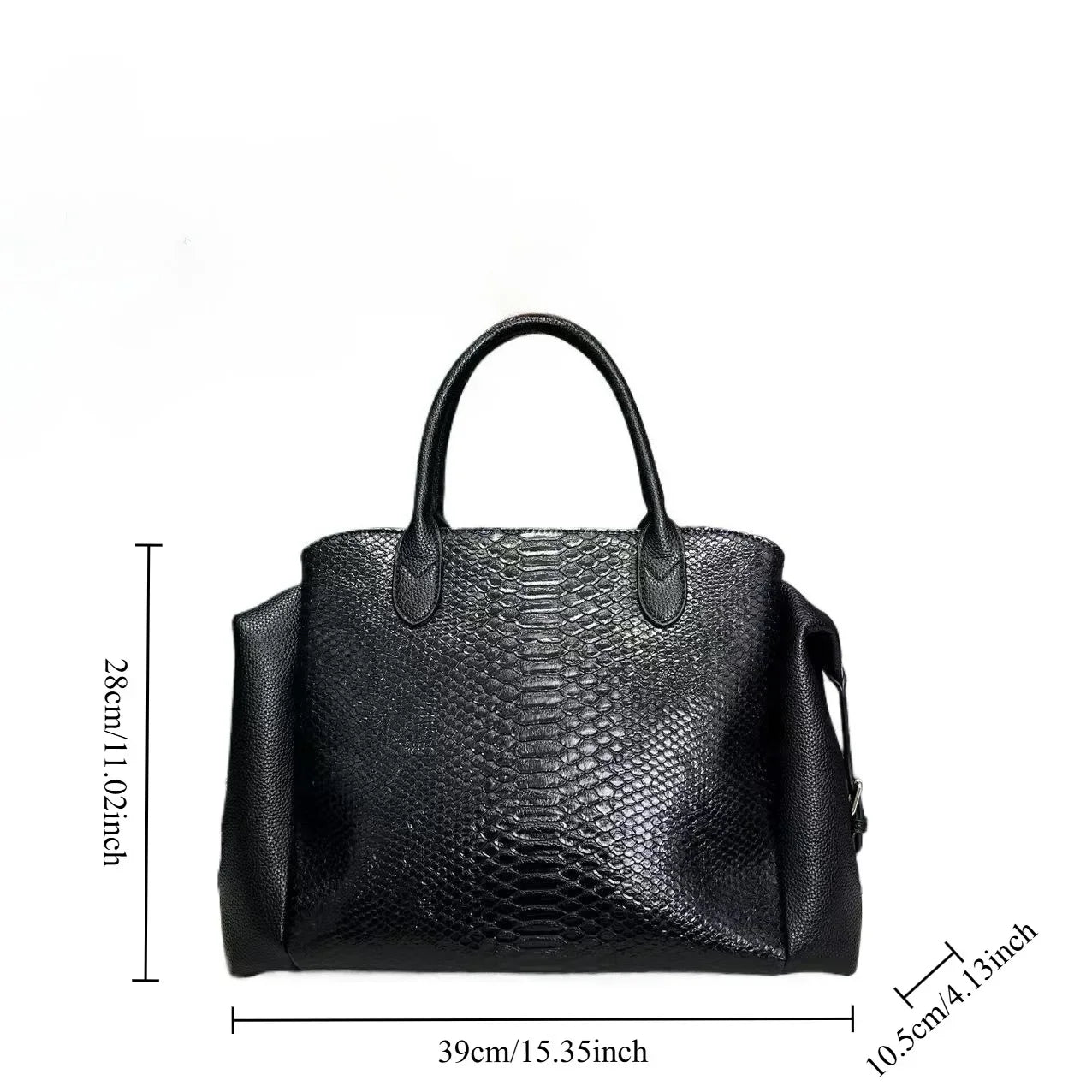 Ladies' Fashion Crocodile Pattern Official Document Handbag Large Capacity Retro Multi Divided Single Shoulder Crossbody Bag