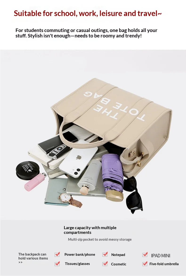 Luxury Designer Bag Tote Women Handbags Letter Shoulder Bags Brands Soft PU Shopper Purses Crossbody Bags for Women Clutch