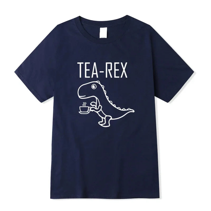 Summer Casual Men's T-shirt Top Quality 100% Cotton Cool Funny Dinosaur Design Printing O-neck For Men T-shirt Male Tee Shirts