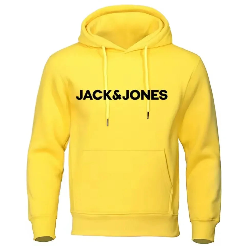 Jack & Jones Men's and Women's Hooded Sweatshirts, Fashionable Loose and Casual, Comfortable Printed Sportswear, Streetwear
