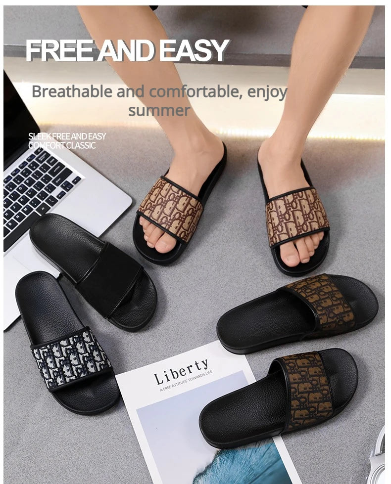 Outdoor Sandals Clogs Beach Slippers Summer Men Fashion Slippers Indoor Home Slides Bathroom Shoes Comfortable Soft Flip Flops