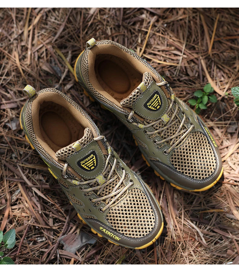 Men's Shoes Mesh Summer Non-slip Platform Soled Outdoor Hiking Shoes