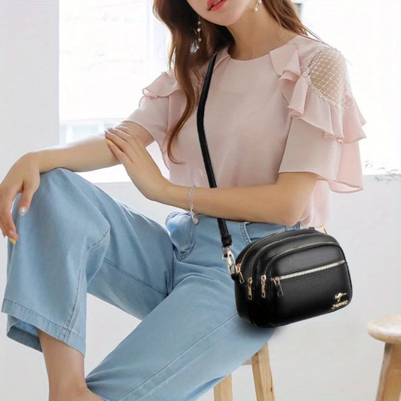 Trendy Multi-layered Fashionable Bag For Women, Versatile Crossbody Bag, Large Capacity For Daily Work Commute.