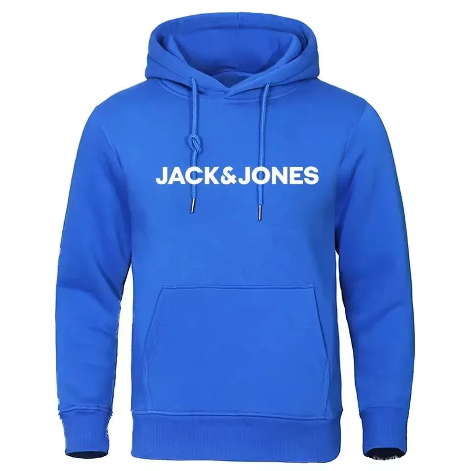 Jack & Jones Men's and Women's Hooded Sweatshirts, Fashionable Loose and Casual, Comfortable Printed Sportswear, Streetwear