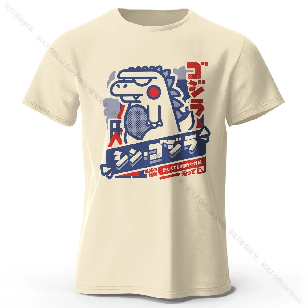 Harajuku Kawaii Animal Printed 100% Cotton T-Shirt, Lightweight Round Neck Short Sleeve Tee, Unisex Casual Wear